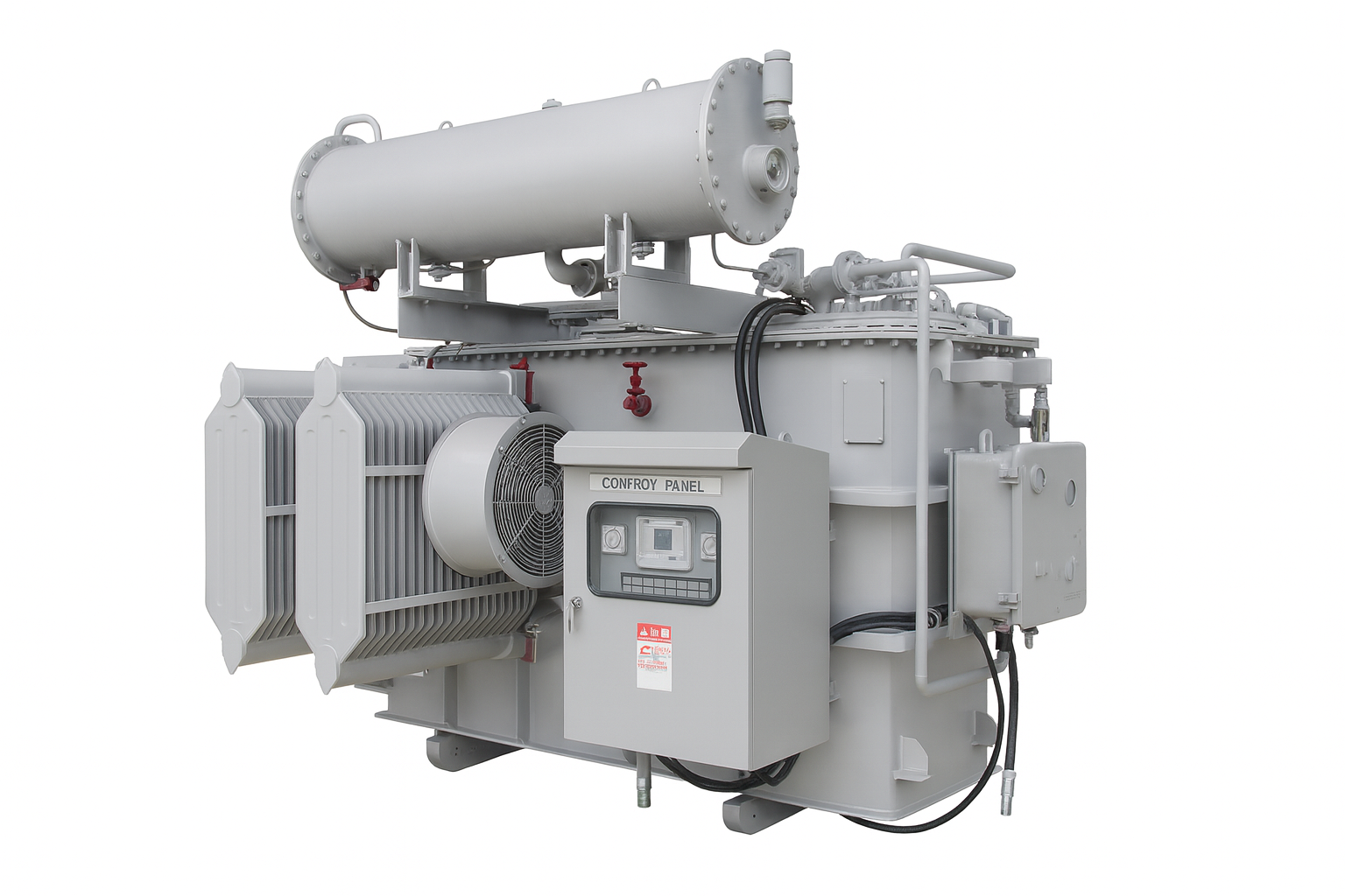 Pad-mounted transformer side view